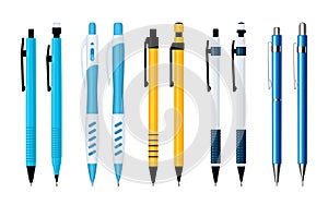 Ballpoint pens and mechanical pencils set