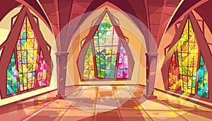 Ballroom or gothic palace hall vector illustration