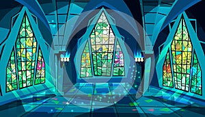 Ballroom or gothic palace night vector illustration