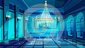 Ballroom night hall vector illustration