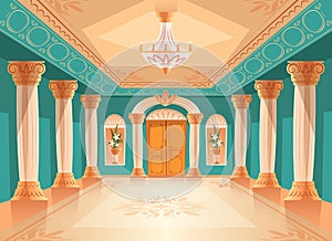 Ballroom or royal palace hall vector illustration photo