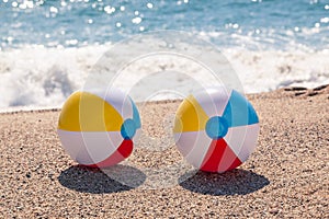 Balls on the beach