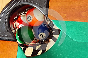 Balls in Billiards table pocket