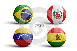 Balls of flags of Copa America 2019