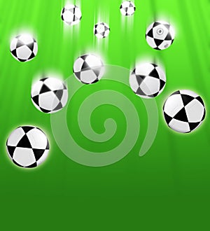 Balls on a green background