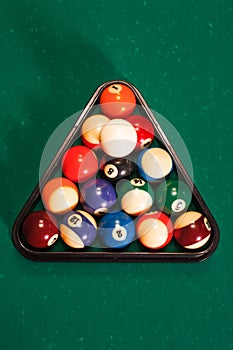 Balls in a pool triangle.