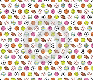 Balls, seamless pattern