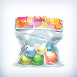 Balls in small plastic bag