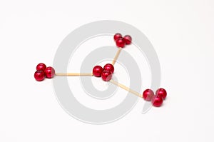 Balls and sticks representing the concept of social distancing or  closeness  group of people . Organizing groups of people in