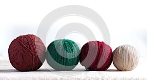 Balls of yarn in different colors