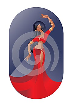 Bally dancing eastern beauty