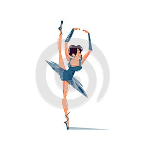 Bally girl in actions. sport character design - vector photo