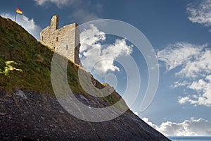 Ballybunion castle on the cliff face