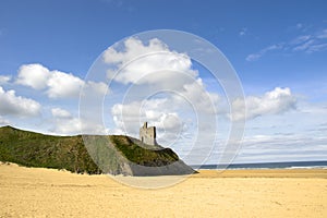 Ballybunion castle on the edge of a cliff