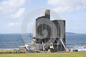 Ballybunion castle surrounded by scafolding photo