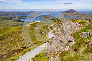 Ballynakill Bay with mountains in Letterfrack