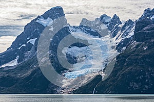 Balmaceda Peak and glacier of Last Hope Sound, Bernardo O`Higgins National Park, Puerto Natales , Chile photo