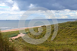 Balmedie country park, a well-preserved natural coastal area near Aberdeen (Scotland)