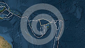 Balmoral Reef plate outlined. Fahey. Satellite