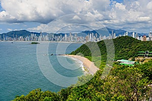 Balneario Camboriu in Brazil and beach with ocean