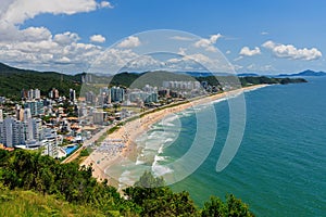 Balneario Camboriu in Brazil and beach with ocean