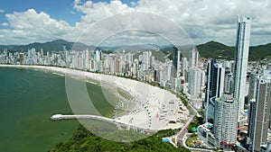 Balneario Camboriu city in Brazil with beach and ocean