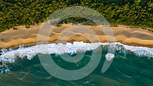 Balneario Camboriu in Santa Catarina. Taquaras Beach and Laranjeiras Beach in Balneario Camboriu. Aerial view in landscape