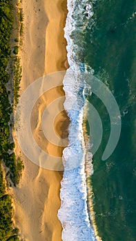 Balneario Camboriu in Santa Catarina. Taquaras Beach and Laranjeiras Beach in Balneario Camboriu. Aerial view in landscape