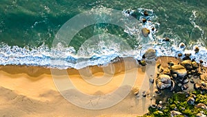 Balneario Camboriu in Santa Catarina. Taquaras Beach and Laranjeiras Beach in Balneario Camboriu. Aerial view in landscape