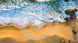 Balneario Camboriu in Santa Catarina. Taquaras Beach and Laranjeiras Beach in Balneario Camboriu. Aerial view in landscape