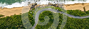 Balneario Camboriu in Santa Catarina. Taquaras Beach and Laranjeiras Beach in Balneario Camboriu. Aerial view in landscape