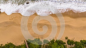 Balneario Camboriu in Santa Catarina. Taquaras Beach and Laranjeiras Beach in Balneario Camboriu. Aerial view in landscape