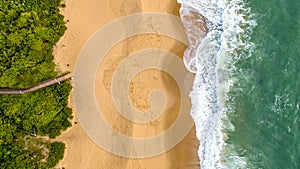 Balneario Camboriu in Santa Catarina. Taquaras Beach and Laranjeiras Beach in Balneario Camboriu. Aerial view in landscape