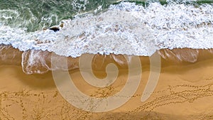 Balneario Camboriu in Santa Catarina. Taquaras Beach and Laranjeiras Beach in Balneario Camboriu. Aerial view in landscape