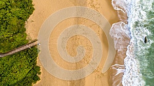 Balneario Camboriu in Santa Catarina. Taquaras Beach and Laranjeiras Beach in Balneario Camboriu. Aerial view in landscape