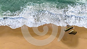 Balneario Camboriu in Santa Catarina. Taquaras Beach and Laranjeiras Beach in Balneario Camboriu. Aerial view in landscape