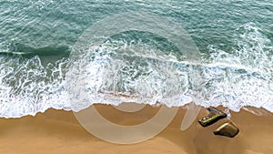 Balneario Camboriu in Santa Catarina. Taquaras Beach and Laranjeiras Beach in Balneario Camboriu. Aerial view in landscape