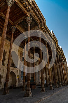 The Balo Hauz Mosque built in 1712 and opposite the Ark Fortress, Uzbekistan