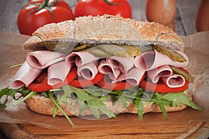 Baloney submarine sandwich photo