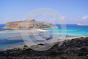 Balos Beach,  Kissamos, Crete Greece:  the beach and the lagoon