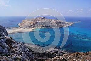 Balos Beach,  Kissamos, Crete Greece: view on the lagoon