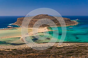 Balos beach and lagoon, Chania prefecture, West Crete, Greece