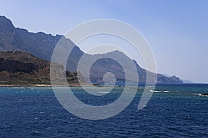 Balos beach landscape view from the sea