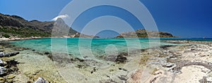 Balos Beach and Tigani Island on Gramvousa Peninsula in Crete