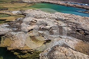 Balos beach. View from Gramvousa Island, Crete in Greece.Magical turquoise waters, lagoons, beaches of pure white sand.