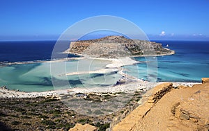 Balos Lagoon. Coast of Crete island in Greece