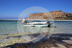 Balos Lagoon. Coast of Crete island in Greece