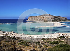 Balos Lagoon. Coast of Crete island in Greece