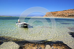 Balos Lagoon. Coast of Crete island in Greece