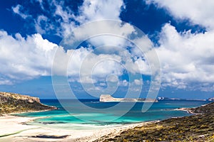 Panoramic view over the Balos Lagoon
